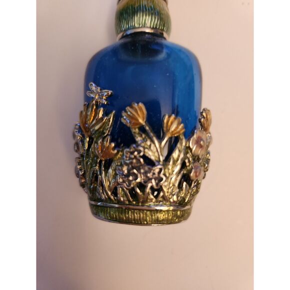 Vintage 1980's Monet Enamel Perfume Bottle With Butterfly Dropper B19 - Picture 4 of 4
